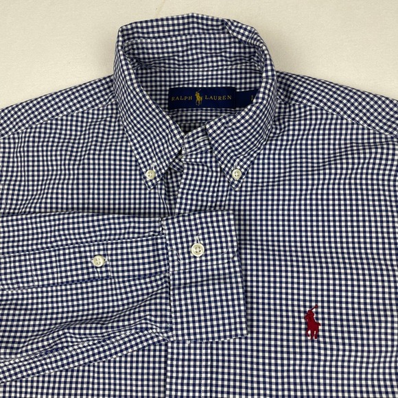 Ralph Lauren Other - Ralph Lauren Mens Gingham Check Button Down Shirt Navy Blue White Small S P